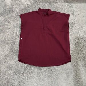 XXS FIGS Burgundy Scrub Top